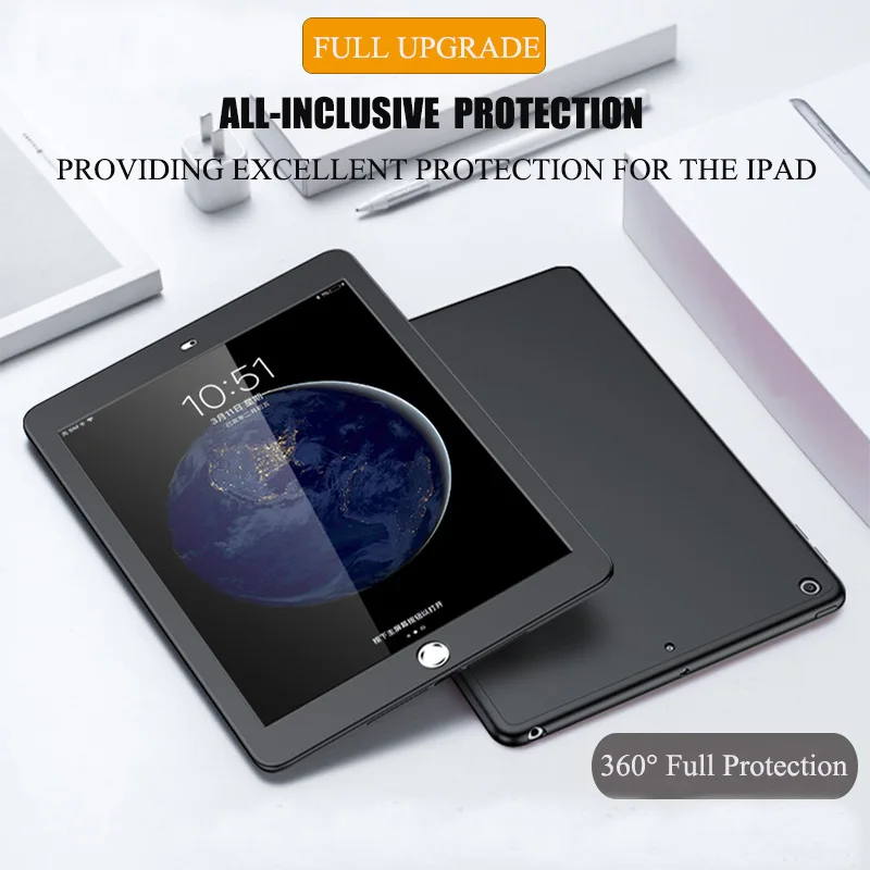 Роскошный 360 полный защитный чехол для планшета iPad Air 2 9 7 A1566 A1567 закаленное стекло