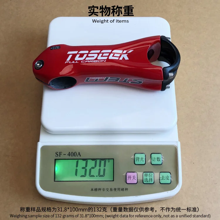 

TOSEEK Carbon Stem Handlebar Diameter 31.8mm 10 Degrees 80/90/100/110mm Road Bike Mountain Bicycle Parts 132g