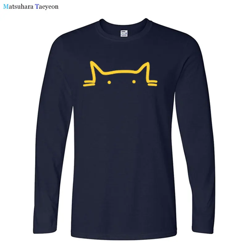 

Модные мужские свободные футболки из 100% хлопка с длинным рукавом и крутым принтом кассали, мужские футболки в стиле Харадзюку для осени и ве...