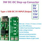 Повышающий мини-преобразователь постоянного тока, 9 Вт, USB Type-C, от 5 В до 6 В, 9 В, 12 В, 15 В, 24 В постоянного тока, PWM, PFM, модуль регулятора напряжения