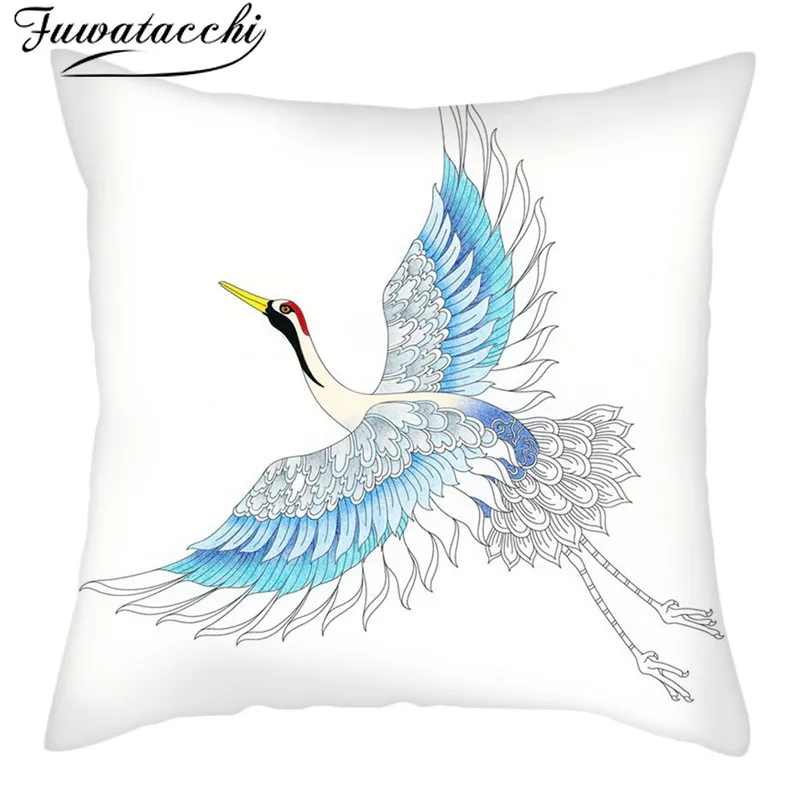 Fuwatacchi наволочки с красным журавлем духовные животными для дома спальни дивана