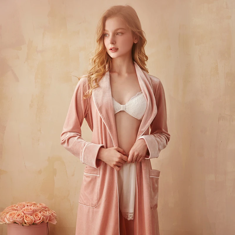 Халаты для подружки невесты бархатный банный халат одежда сна женский зимний