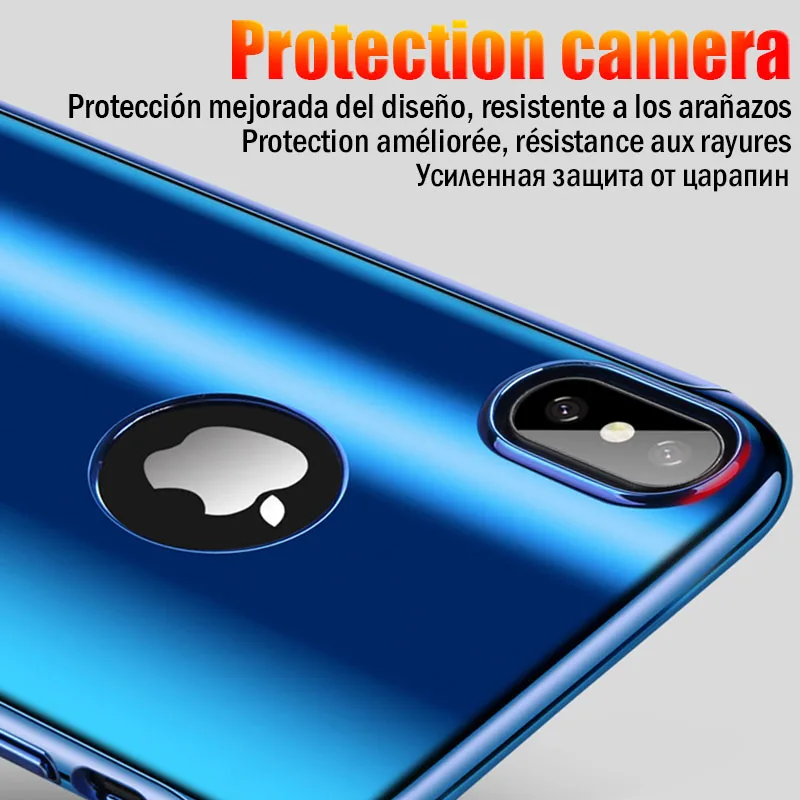 Покрытие 360 Полное покрытие для Apple iphone 7 iphone X Xr Xs Max зеркальный чехол для телефона для iphone 7 8 6 6S Plus блестящая Капа со стеклом