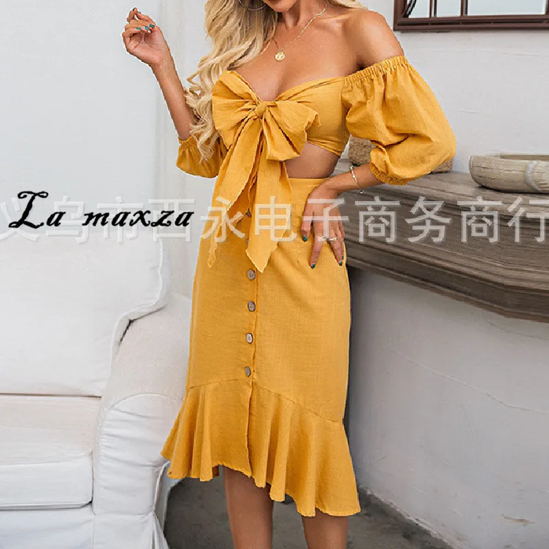 Женское винтажное однобортное платье макси летнее Привлекательное с воротником