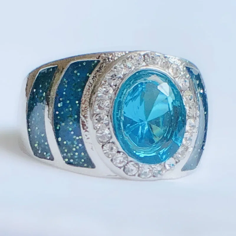 Экзотический Ретро стиль Королевский принц принцесса эллиптический синий