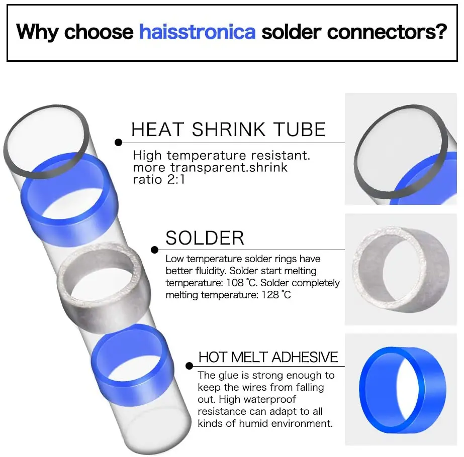 250/100 шт. термоусадочные стыковые соединители для пайки | Обустройство дома