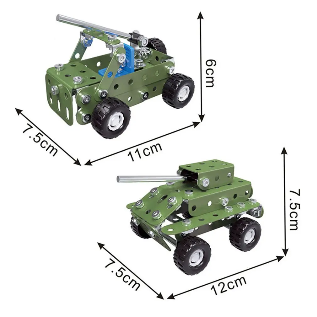 

2018 NEW Creative four-in-one metal fire truck series assembled building blocks toys children's puzzle disassembly alloy model