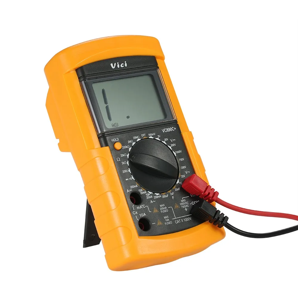 

Multi-functional Digital Multimeter with Temperature Detector Voltage CurrentResistance Capacitance Diode LCD Display