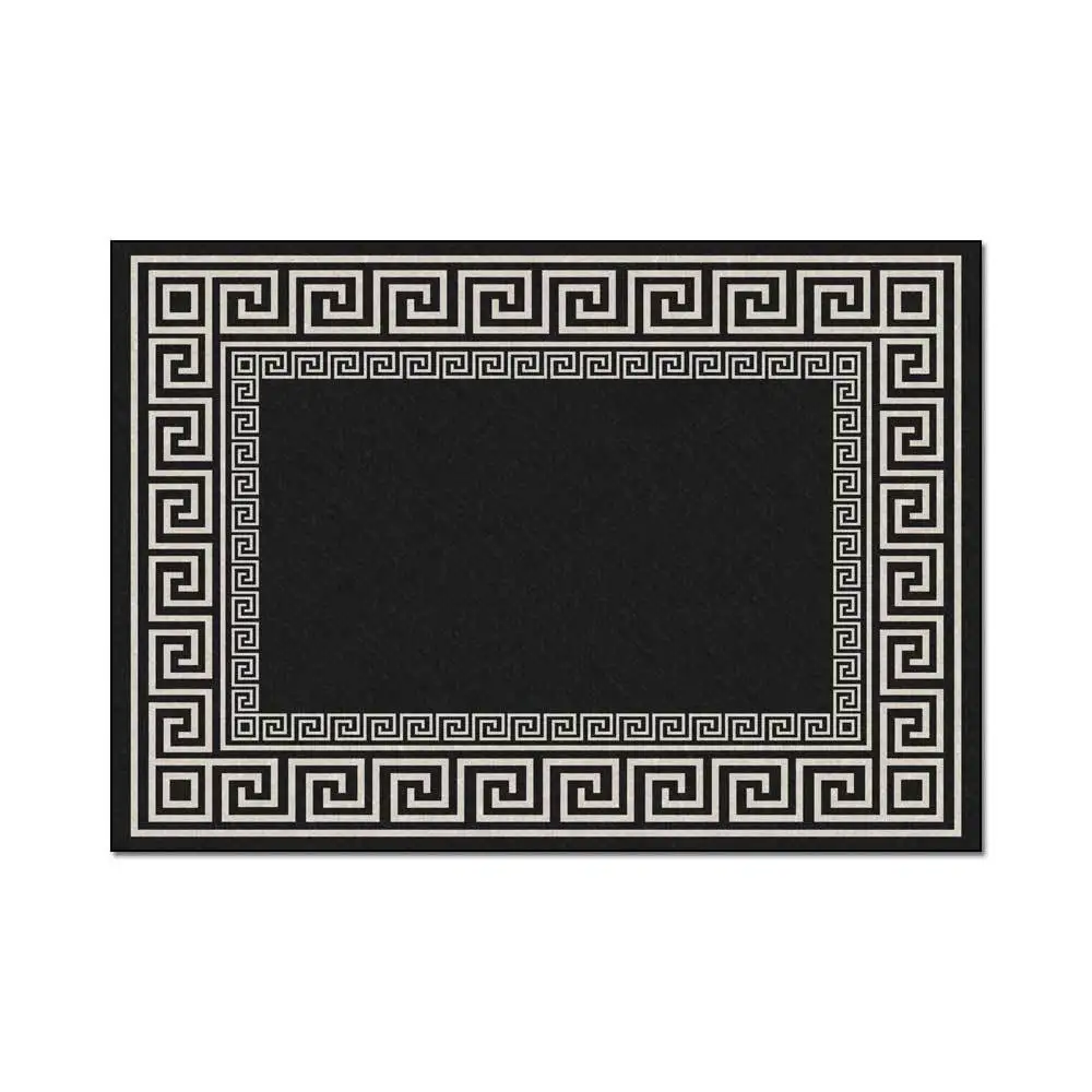 

Fashion Modern Heavy Metal Wind Blue Black Geometric Lines Living Room Bedroom Bedside Carpet Floor Mat Customization