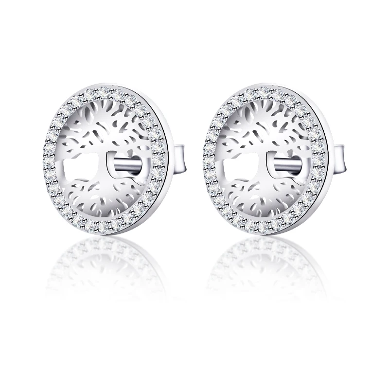 Женские серьги в виде дерева гвоздики из стерлингового серебра 925 пробы с елками