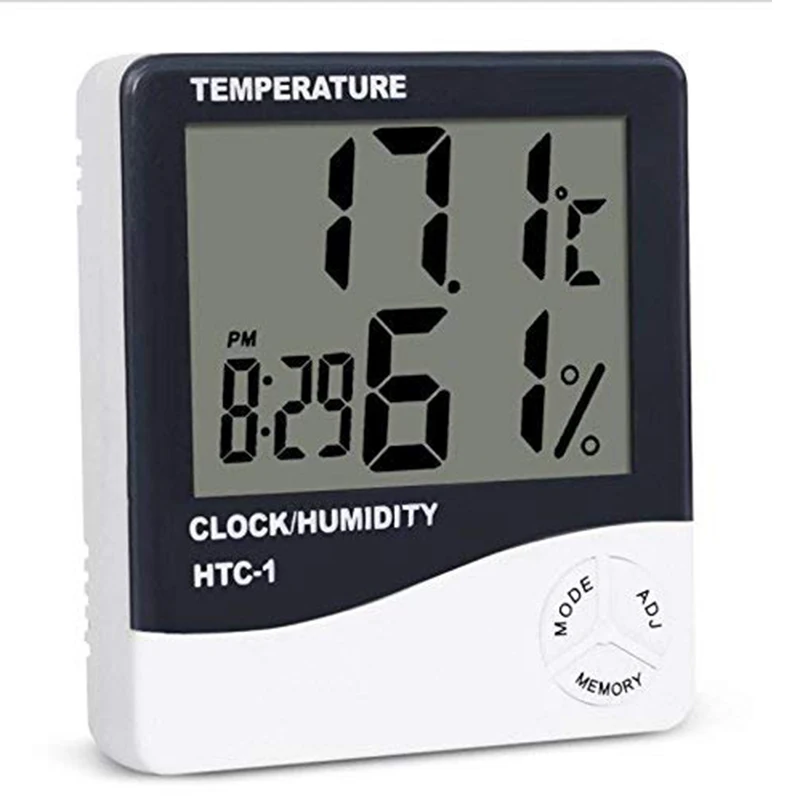 HTC-1 стены висячий термометр гигрометр с будильником Функция время Дисплей