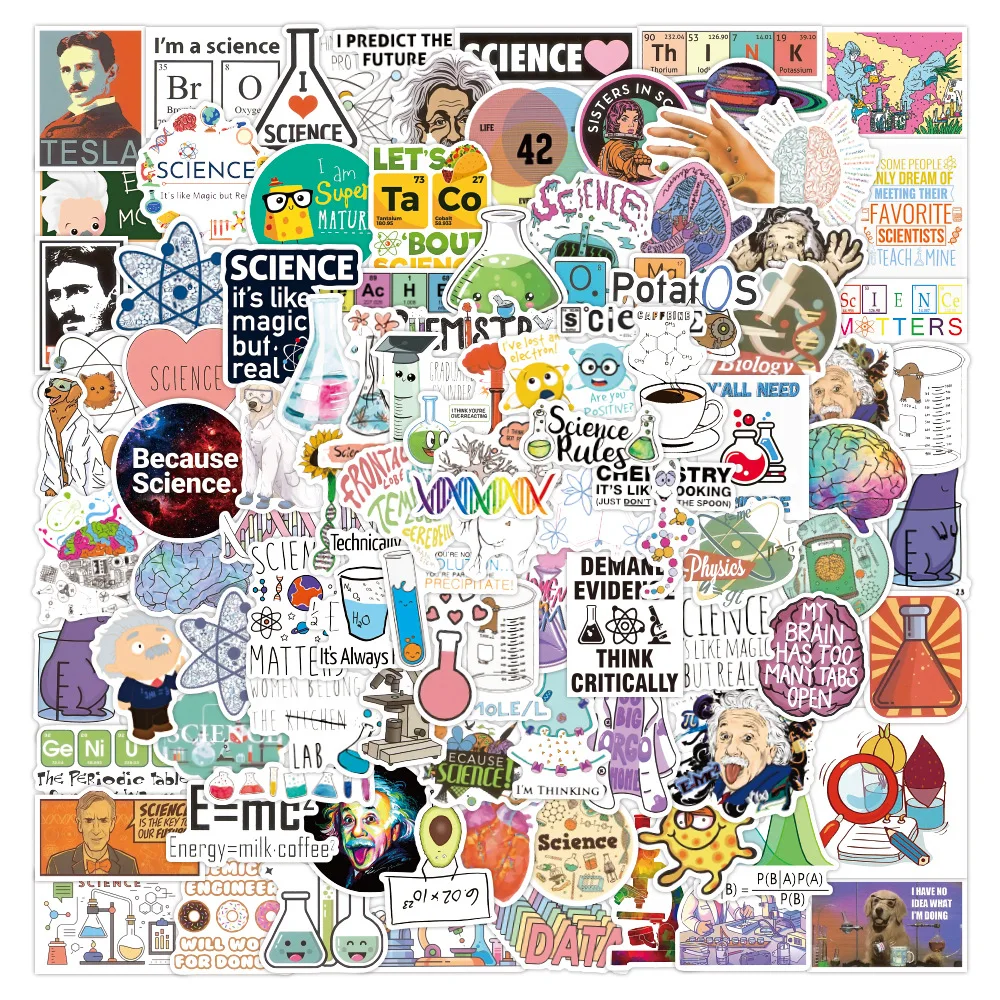 10/30/50/100 шт. научная лаборатория забавная химия ученые наклейки s DIY скейтборд