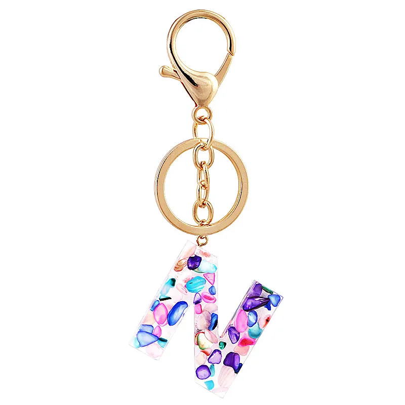 Женская креативная цепочка для ключей A To Z с 26 инициалами и буквенным принтом