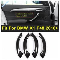 inner door handle handrail panel cover trim strip garnish stickers styling carbon fiber matte fit for bmw x1 f48 2016 2021