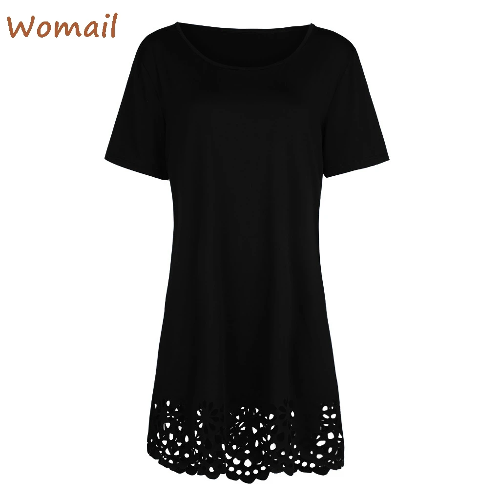 Размера плюс женские Платья повседневные однотонные Вадим с коротким рукавом