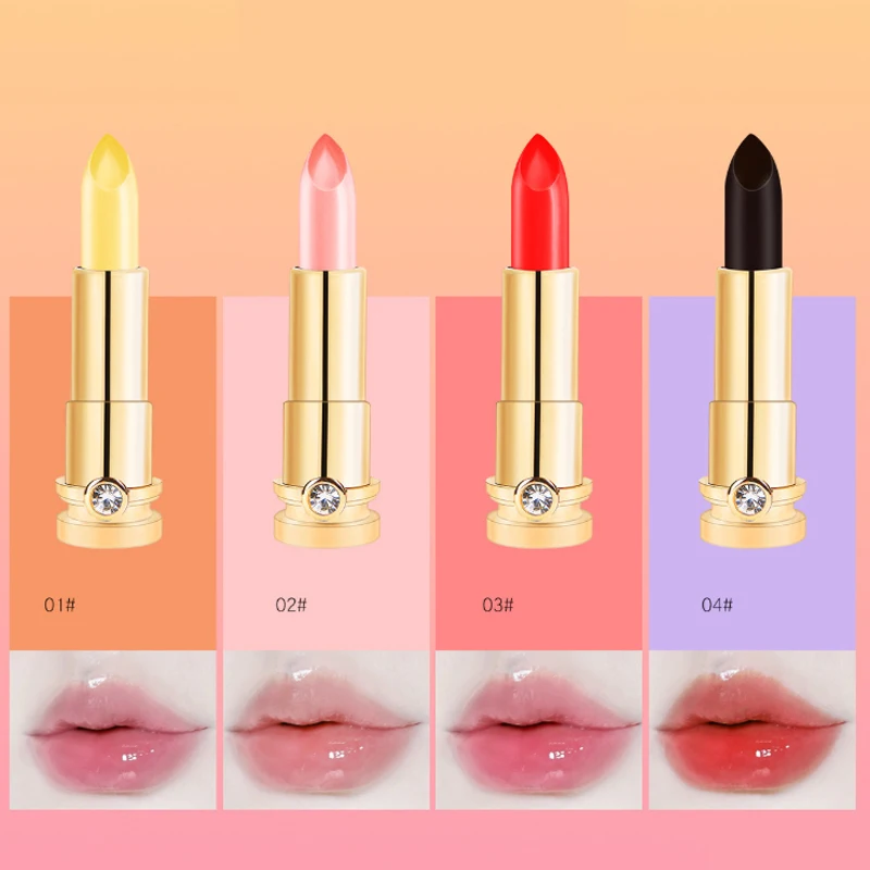 1Pc Crystal Jelly Lipstick Temperature Changing Color Moisturizer Lip Balm Long-Lasting Nourishment Non-stick Cup Lipgloss TSLM1 - купить по