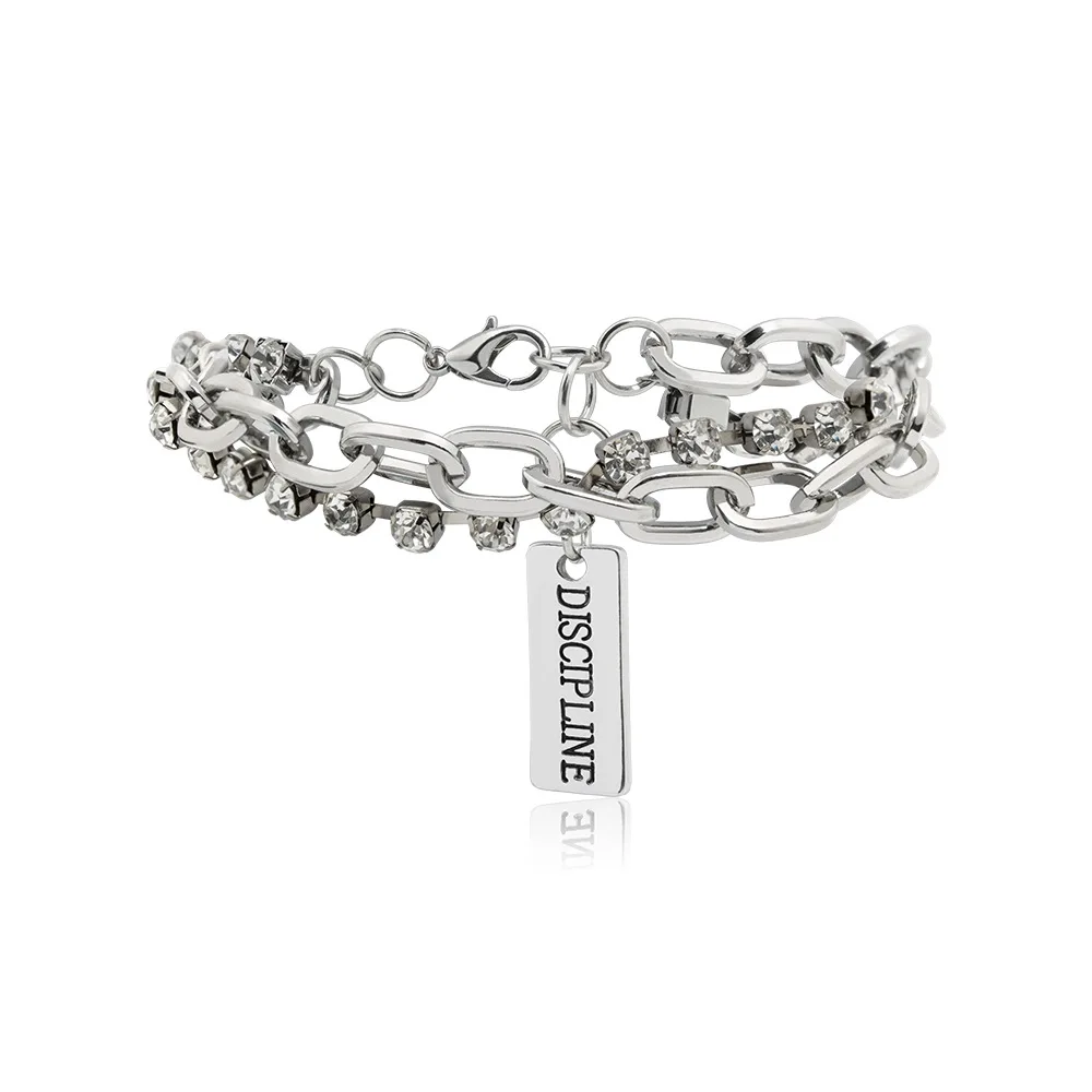 

New Geometric Double Layer Bracelets Punk Chunky Thick Chain Bracelet for Women Fashion Female Punk Party Jewelry Gift