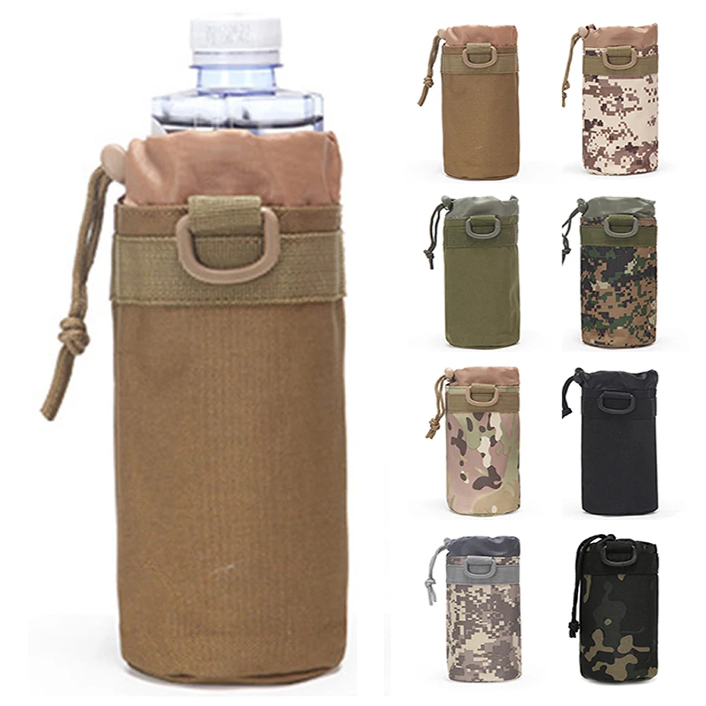 Тактическая Сумка для бутылки с водой с системой «Молле», портативная универсальная карманная сумка для чайника, охоты, кемпинга, сумка на ш...
