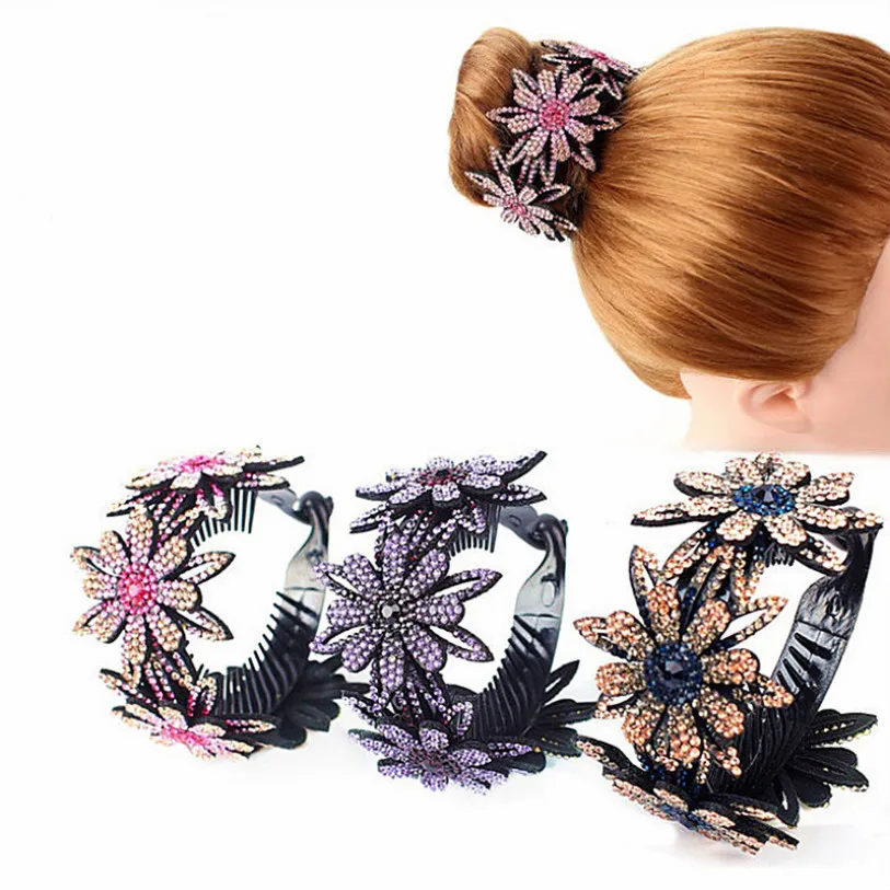 

1pc Rhinestone Hair Cage Hair Stick Hair Accessories Crystal Hair Clips Ponytail Holder Hair Claw Large Mini