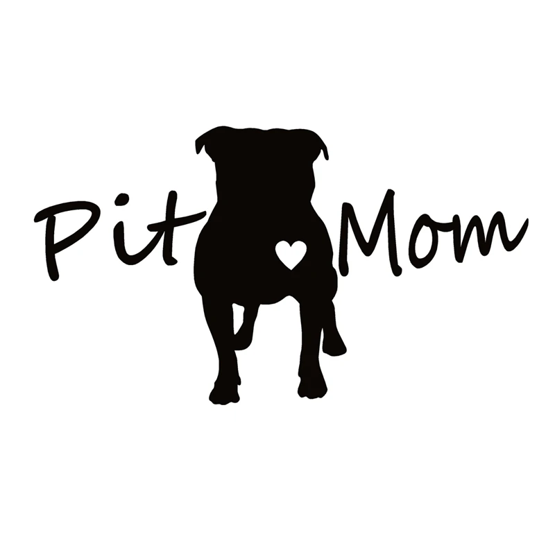 

40708# Die-Cut Vinyl Decal Pit Mom Pitbull Dog Heartbeat Car Sticker Waterproof Auto Decors on Car Body Bumper Rear Window