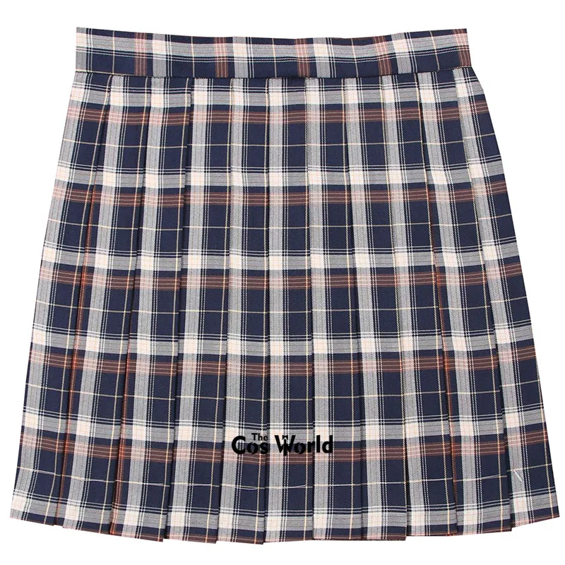 

[Blue Gold Peacock] Girl's Women's Japanese Summer High Waist Pleated Plaid Skirts For JK School Uniform Students Cloths
