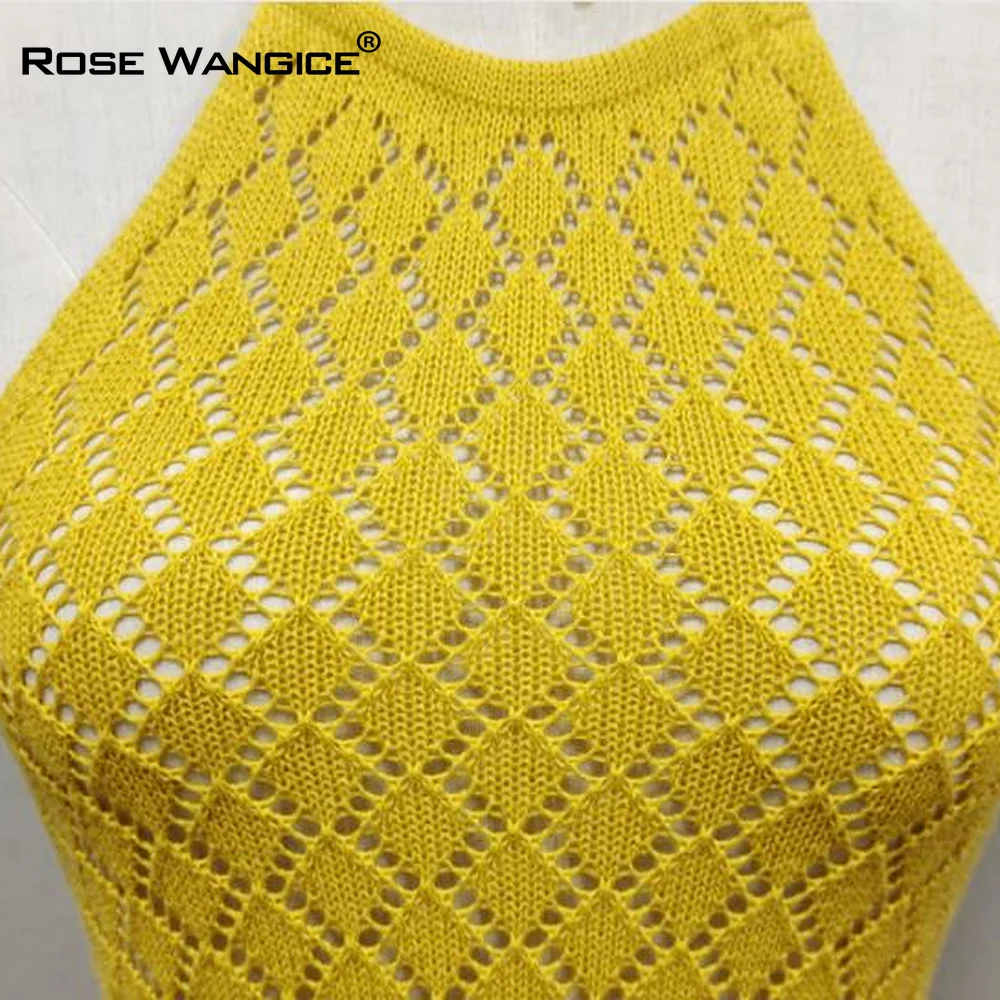 

Elegant Backless Halter Neck Slim Maxi Dress Straight Women Hollow Out Sleeveless Split Strap Slit Dresses Party Summer Beach