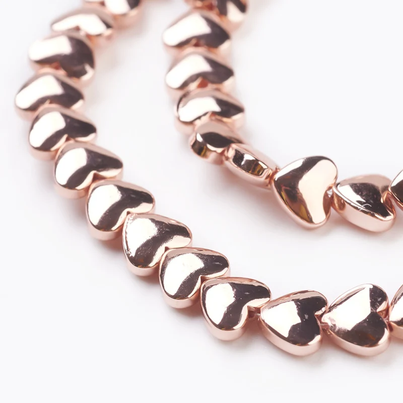 2 Strand Heart Electroplate немагнитные синтетические гематитовые бусины 5x6x3 мм отверстие: 1
