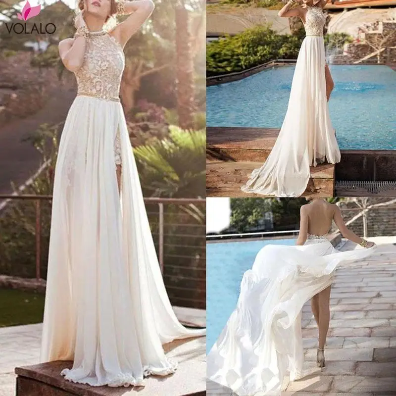 Женское кружевное платье с высокой талией белое ажурное длинное без рукавов