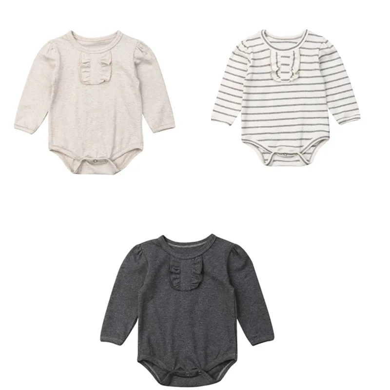 Детский хлопковый Боди унисекс с длинными рукавами 3 комплекта комбинезон