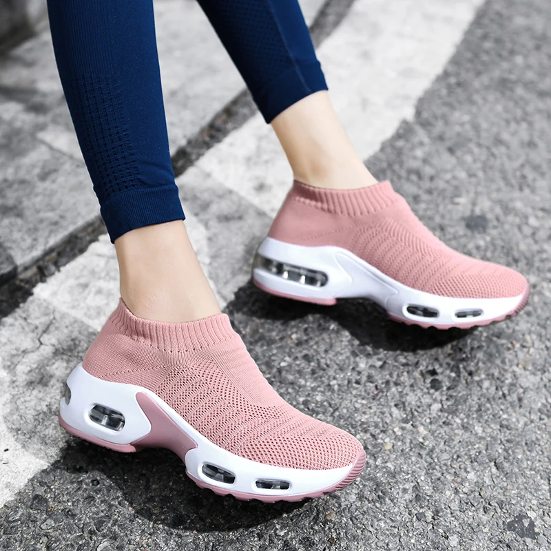 New Women's Sports Shoes Mesh Sock Sneakers Lightweight Running Shoes Outdoor Comfortable Breathable Air Sole