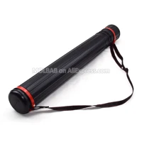 black drawing storage tube plastic 64x8cm adjustable length to 100cm inside diameter 7cm for paintingpictureposter carrying