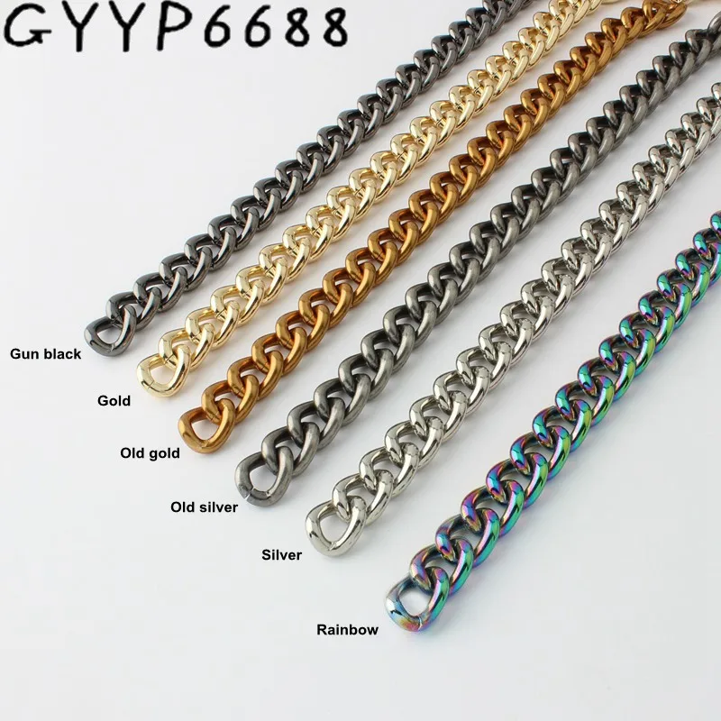 

1-10 Meters 11mm 13mm 17mm 22mm rainbow Aluminium Chain Light weight chain for hand bag purse adjusted strap Handbag Straps Bag