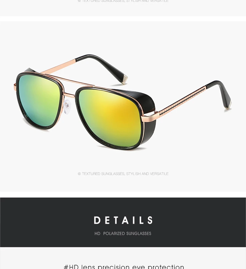 Psacss Vintage PUNK Sunglasses Men Women Tony Stark Iron Man Fashion High Quality Sun Glasses For Driving Outdoor Gafas de sol
