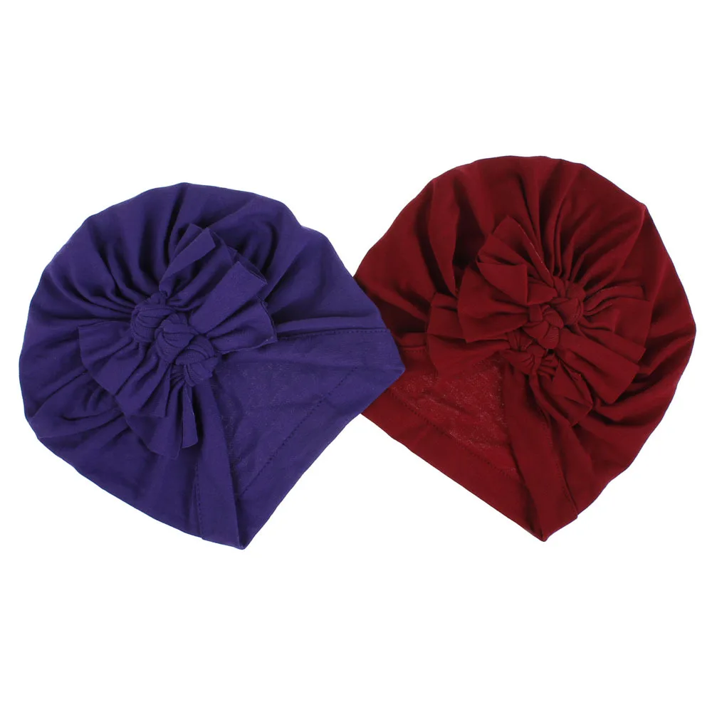 XM 18 аксессуары для новорожденных Детская чалма с бантиком на голову хлопковая