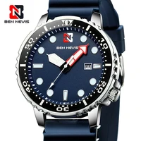 ben nevis mens watches fashion analog quartz watch with date military watch waterproof silicone rubber strap wristwatch for man