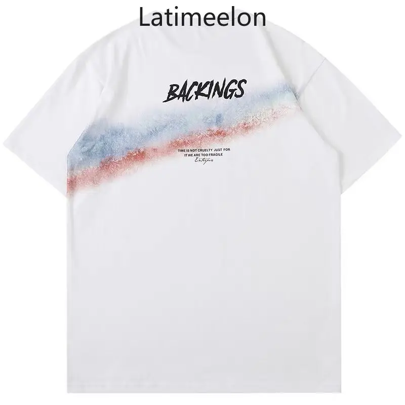 

The New Summer 2021 Couplers Wear Rainbow Printed Short Sleeve T-shirts and Men's and Women's Instagram Popular Logo Shirt Tops
