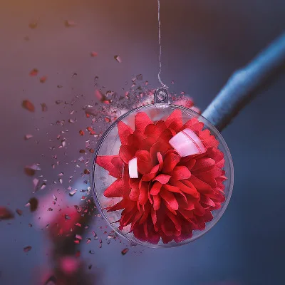 10 шт. прозрачный пластиковый мяч полые бал Рождественский окно украшение цветок