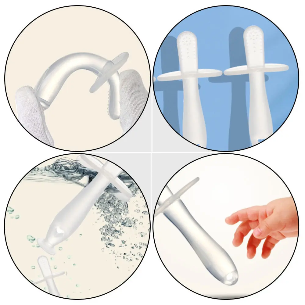 

5Pcs Wear-resistant Baby Teether Durable Silicone Molar Rod Transparent