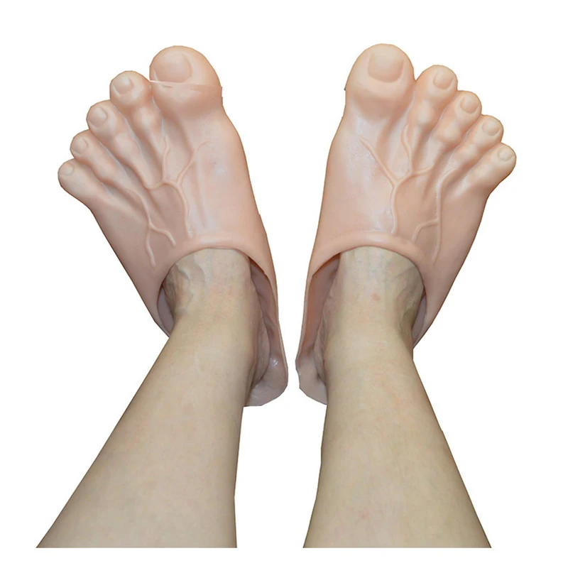 

2022 Funny Toes Slippers Tricky Simulation Big Feet Shoes Barefoot Barefoot Big Fairy Spoof Hulk Men Slippers Rubber Men Shoes
