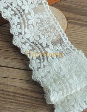 1 ярд 7 см Цветочная белая вышивка хлопок кружевная отделка Ткань Мягкое милое