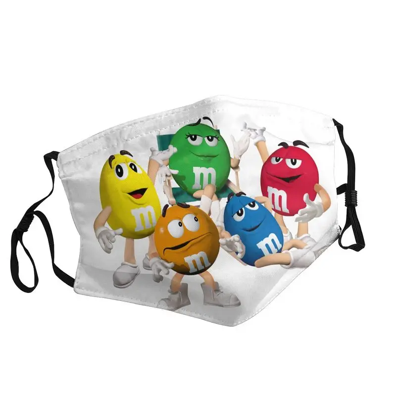 

M & M Chocolate Candy Reusable Mouth Face Mask Men Cartoon Character Mask Anti Dust Haze Protection Cover Respirator Muffle