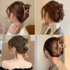 Новинка 2021, корейский однотонный сплав, крупные заколки для волос, женская заколка-краб, аксессуары для волос для девочек