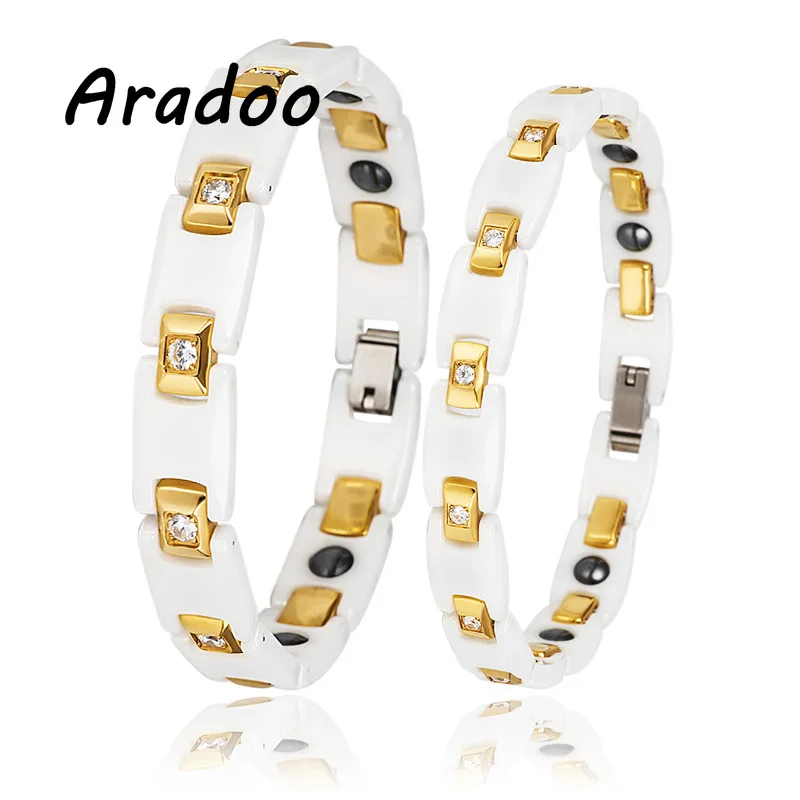 

ARADOO Magnetic Bracelet Stainless Steel Bracelet Women Metal Bracelet Clasp Bracelet Fashion Gift Holiday Gift For Bracelet