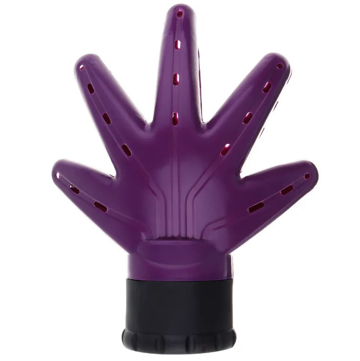 Purple Пластиковый диффузор для волос в форме руки, Профессиональный парикмахерский салон, фен для укладки волос, аксессуары для вьющихся волос, для создания пушистых волос - Цвет: Purple