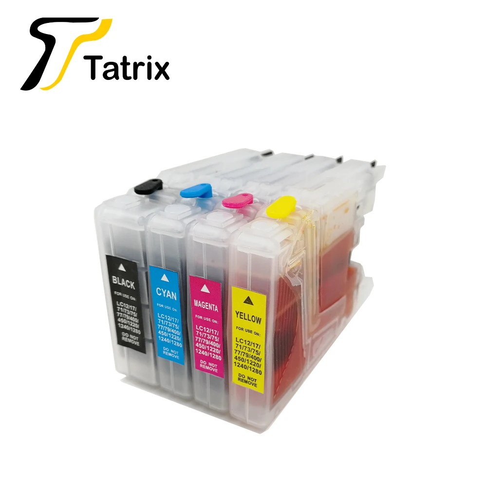 Tatrix LC12 LC73 LC75 LC1220 LC1240 LC17 LC77 LC79 LC1280 многоразовый чернильный картридж для Brother MFC J430W