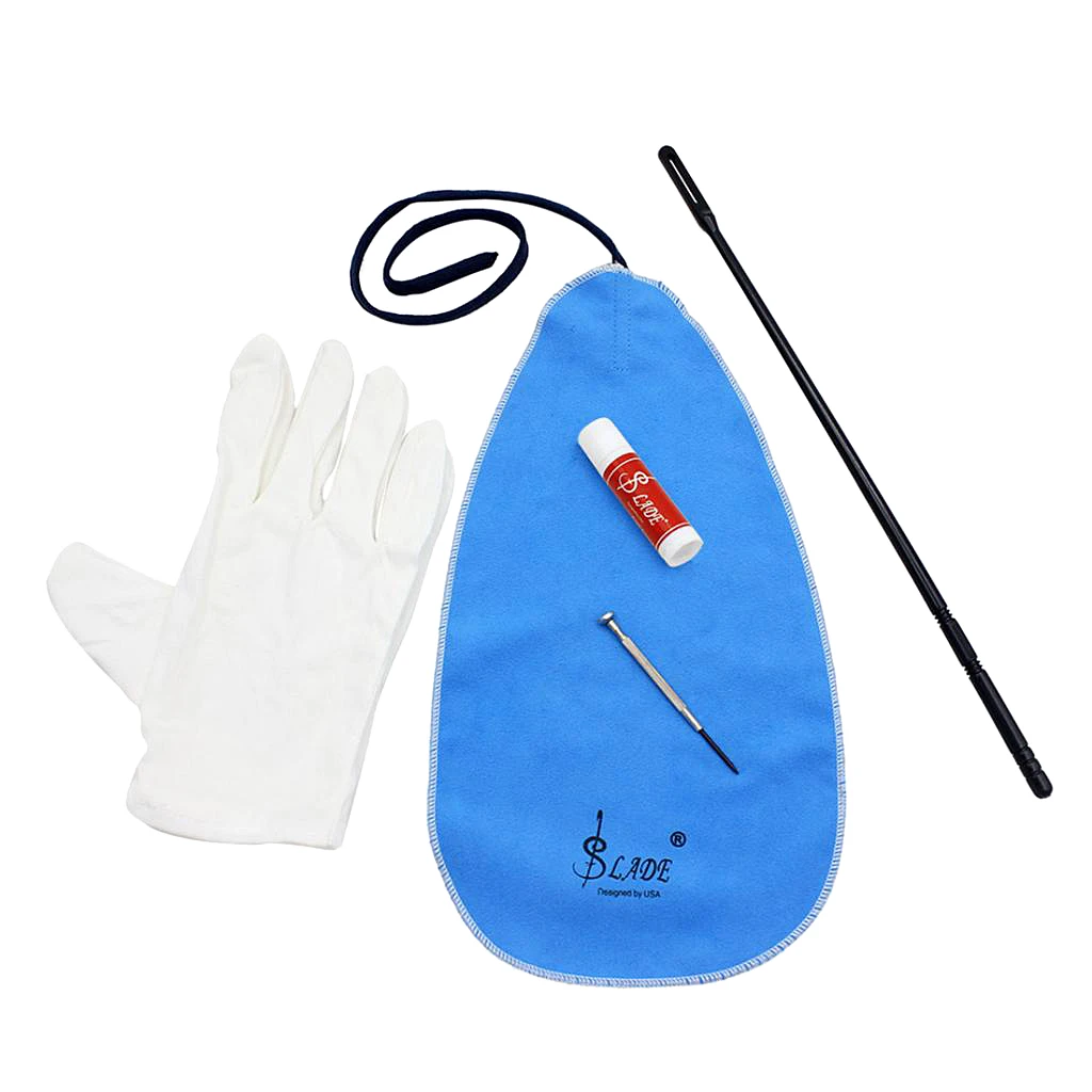 

5 in 1 Flute Piccolo Parts Cleaning Cloth Cork Grease Stick Cork Screwdriver