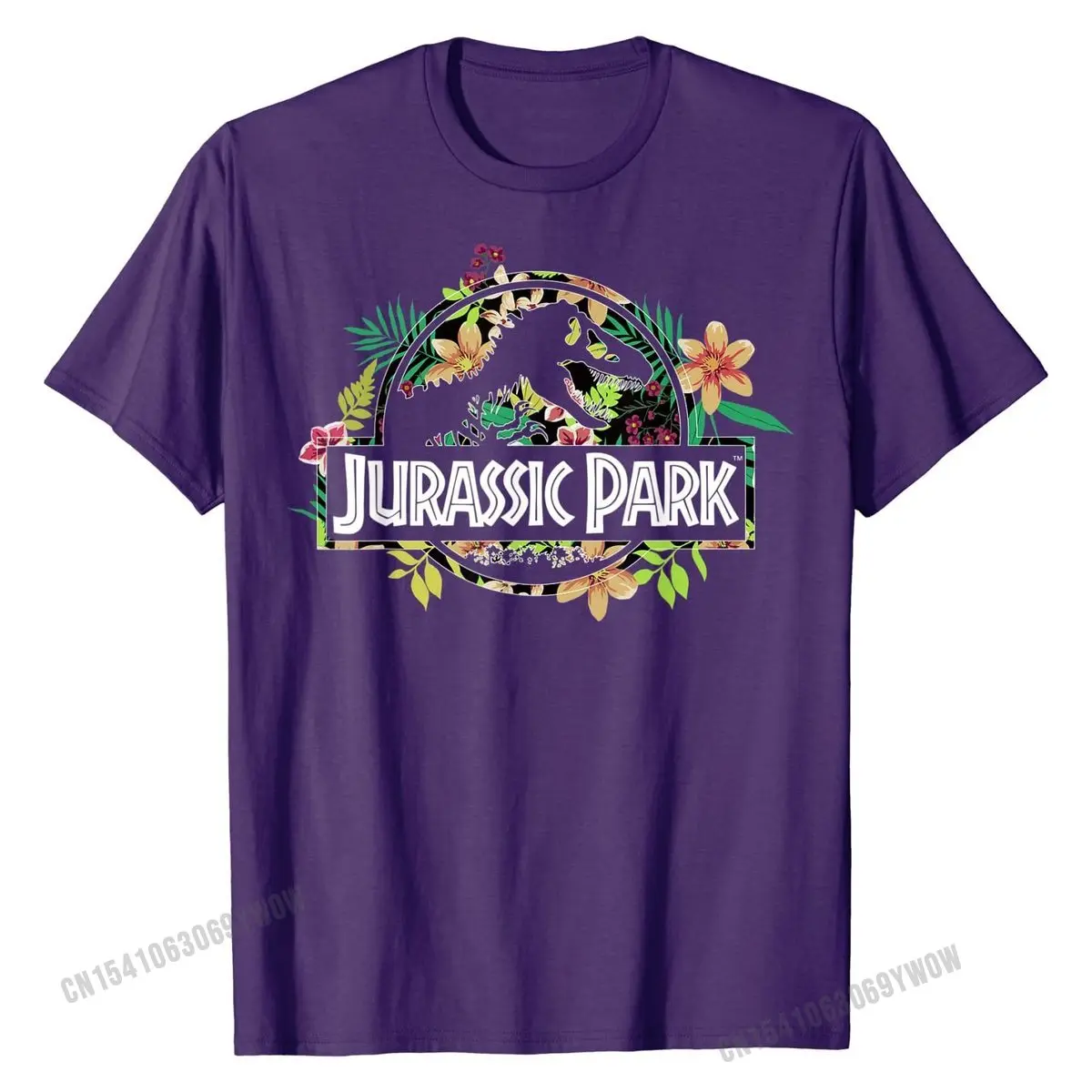 Jurassic Park Floral Tropical Fossil Logo Graphic T-Shirt Cotton T Shirts for Men Normal Tees Rife Design | Мужская одежда