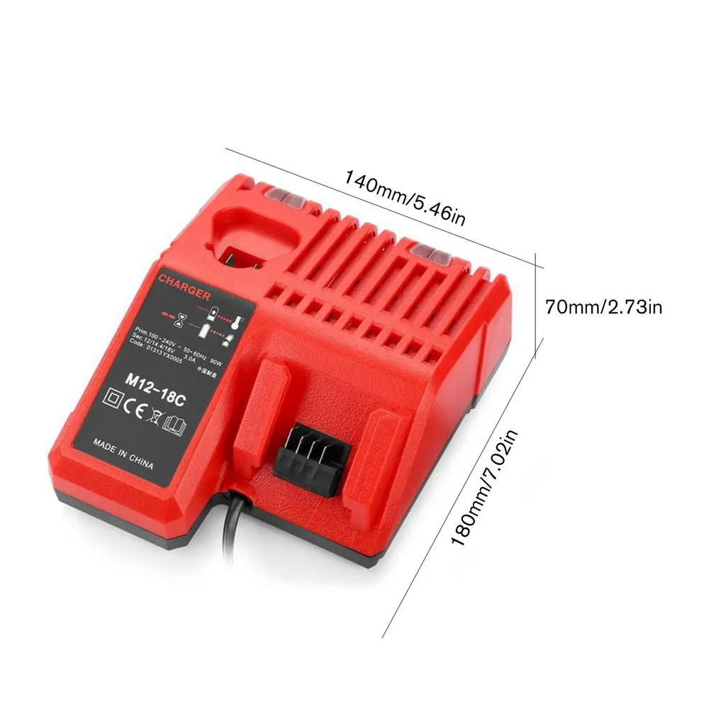 

110-240V M12-8C Li-ion Battery Charger for Milwaukee M12 M18 48-11-1815 48-11-1828 48-11-2401 48-11-2402
