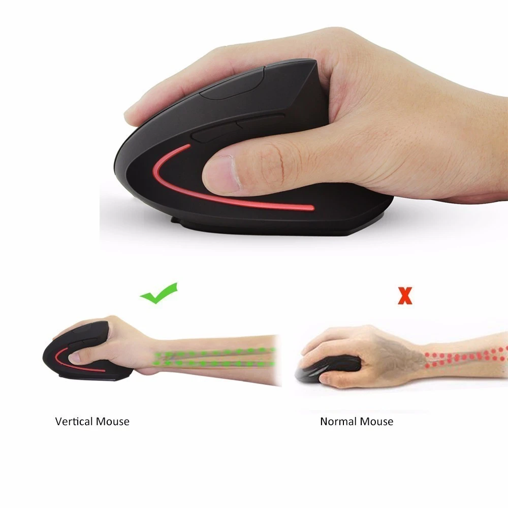 Беспроводная вертикальная компьютерная мышь CHYI эргономичная перезаряжаемая Mause