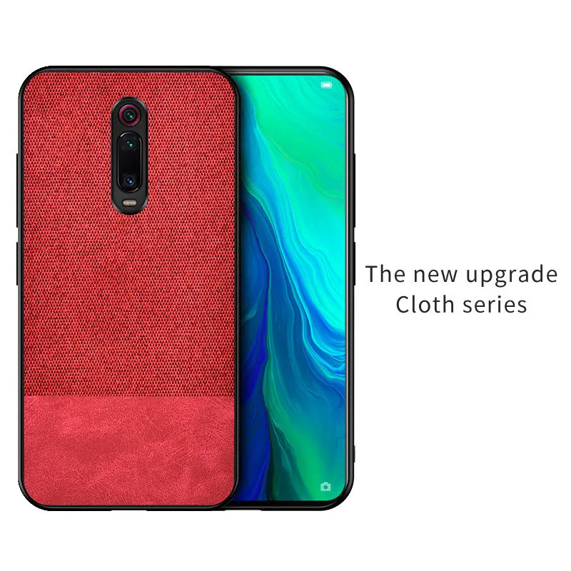 Роскошный хлопковый тканевый чехол для Xiaomi mi 9 T Pro mi 9t 9 T тонкий мягкий край ткань тонкая задняя крышка Xiaomi mi 9t чехол Xiaomi mi 9 T чехол s - Цвет: Red-P